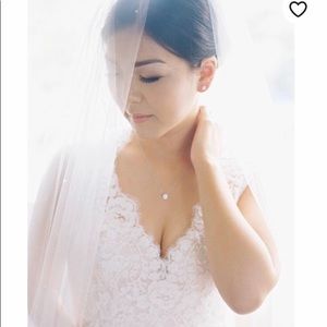 Fingertip Scattered Swarovski Crystals  Veil